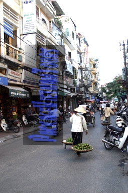 Street in the Old Quarter of Hanoi Vietnam