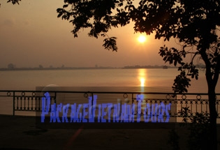 Sunset on the West Lake of Hanoi