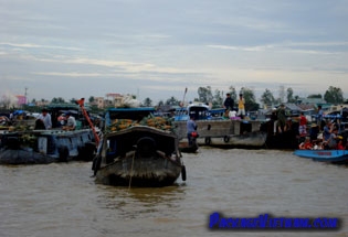 Floating Market on the Mekong River