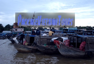 Boats at My Tho Tien Giang Vietnam