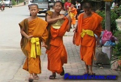 Moines bouddhistes à Luang Prabang