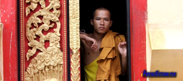 A monk in Vientiane