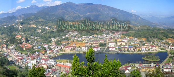 Panoramic View of Sapa Town from Ham Rong Mountain