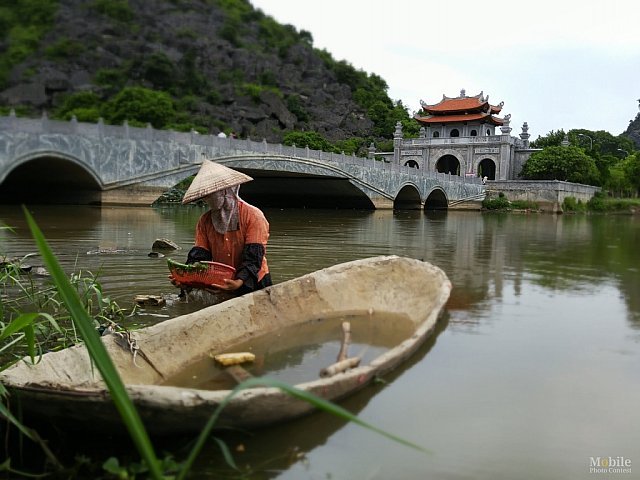 Looking for snails in Hoa Lu